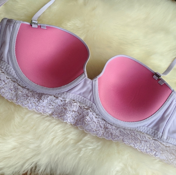 NWOT Lilac Bustier Bra with Sequin + Rhinestone - Picture 5 of 8